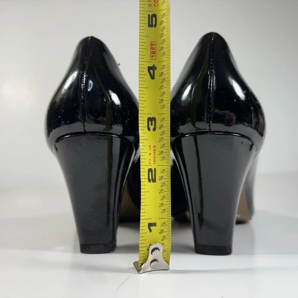Ellen Tracy Womens Jordan Black Lace Up Bow Block High Heels Pumps Shoes 7M